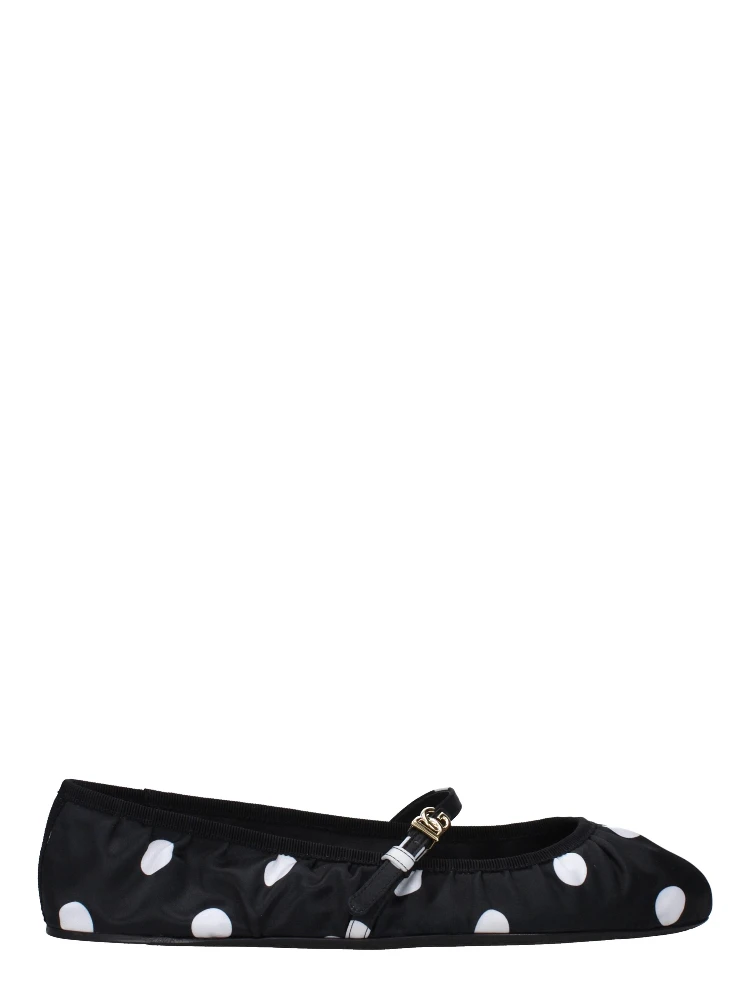 Black Fabric Ballet Flats