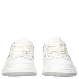 White Leather Low Top Sneakers