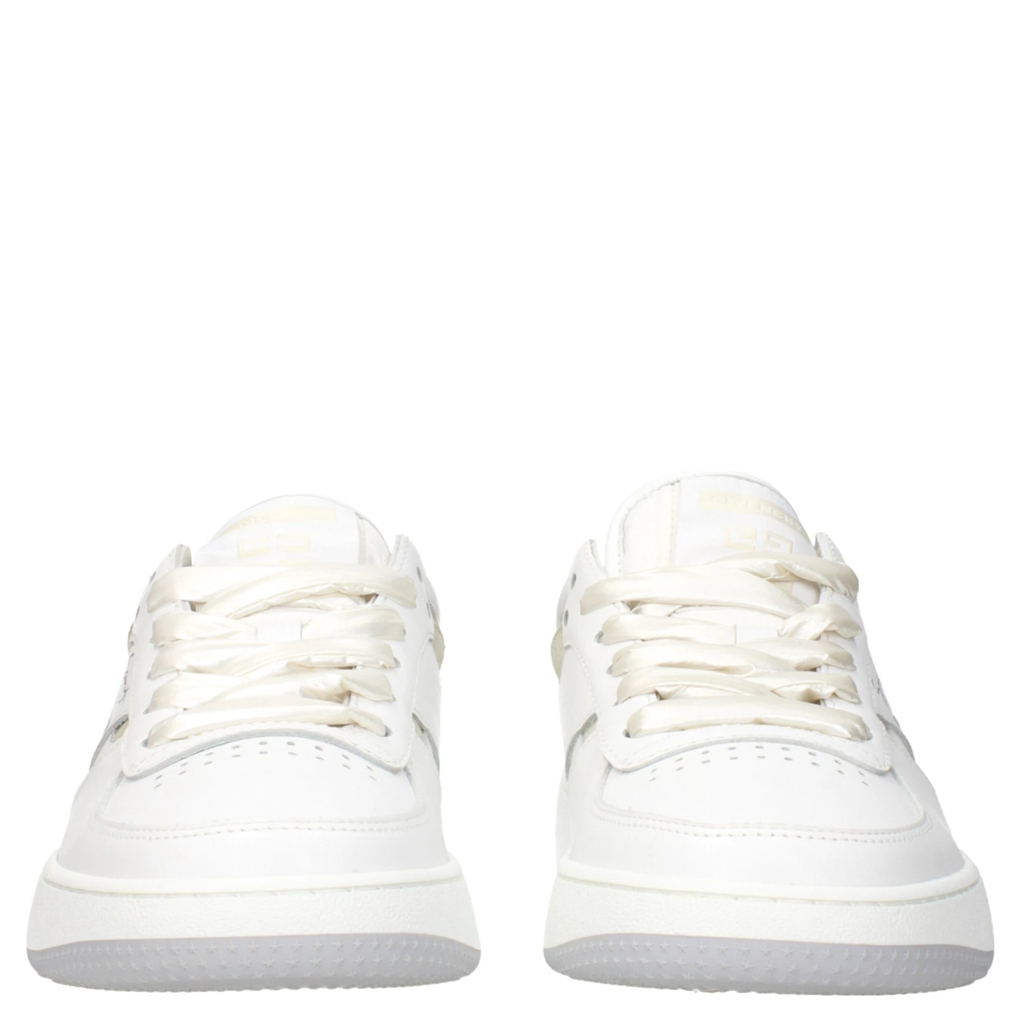 White Leather Low Top Sneakers