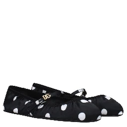 Black Fabric Ballet Flats