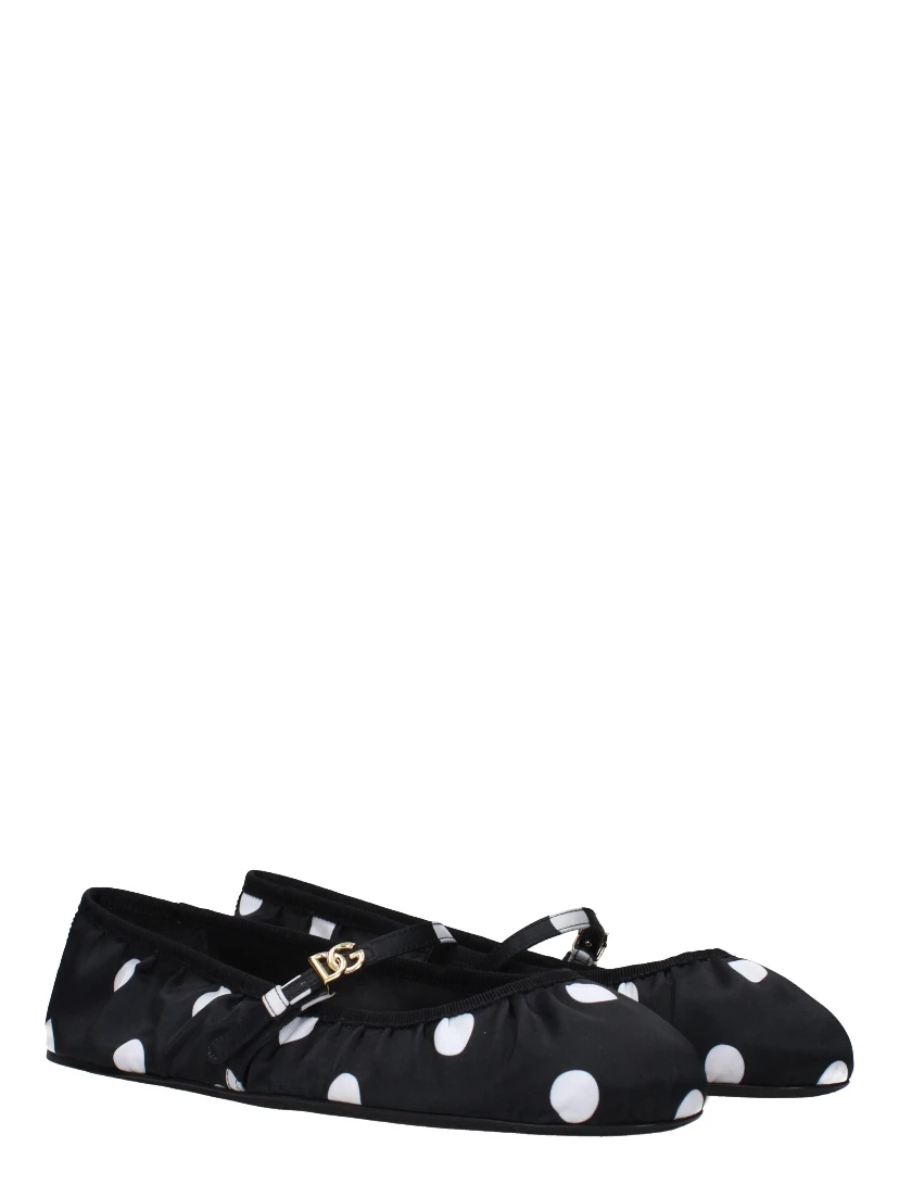 Black Fabric Ballet Flats