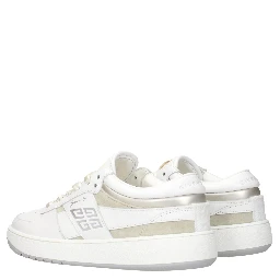 White Leather Low Top Sneakers