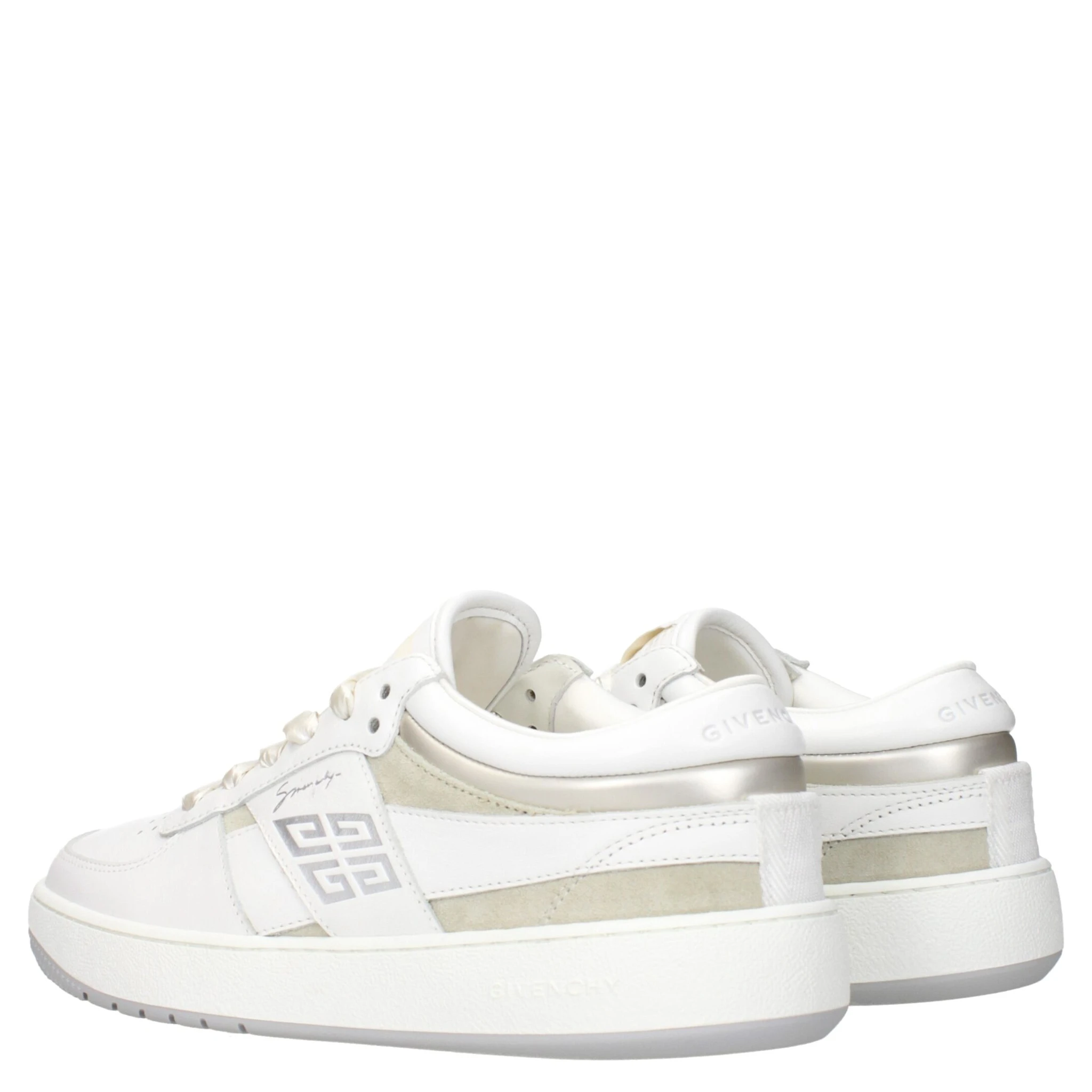 White Leather Low Top Sneakers