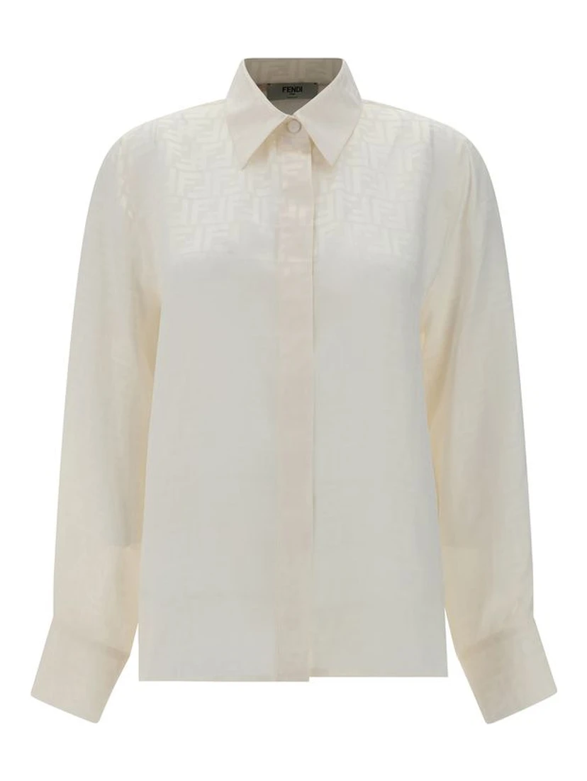 White Silk Pattern Shirt