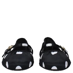 Black Fabric Ballet Flats