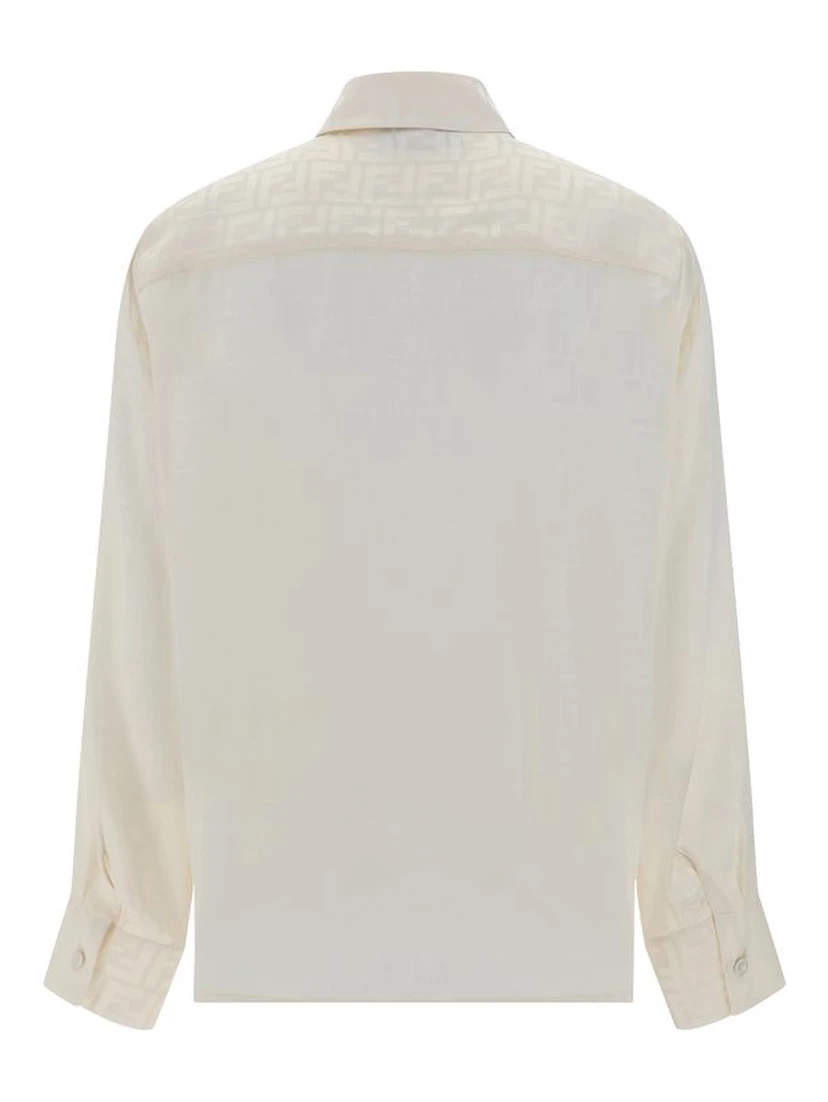 White Silk Pattern Shirt