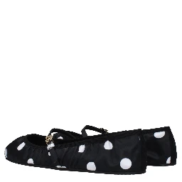 Black Fabric Ballet Flats