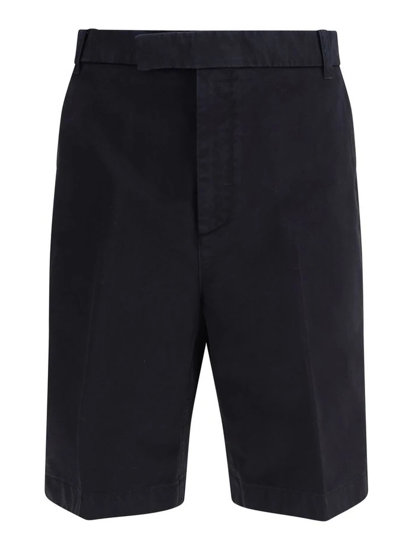 Blue Polyester Bermuda Shorts