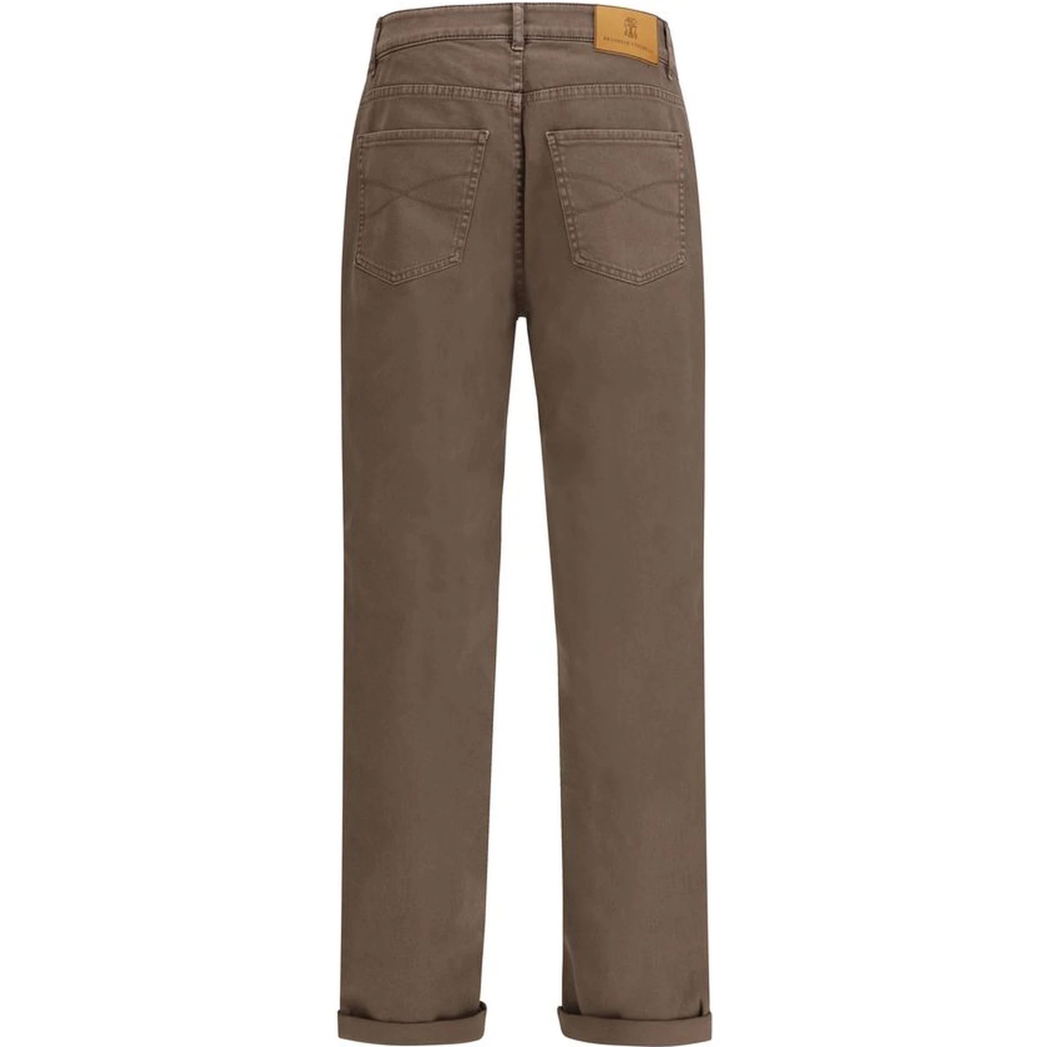 Brown Cotton Relaxed Fit Jeans