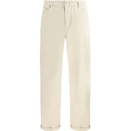 White Cotton High-Waisted Jean