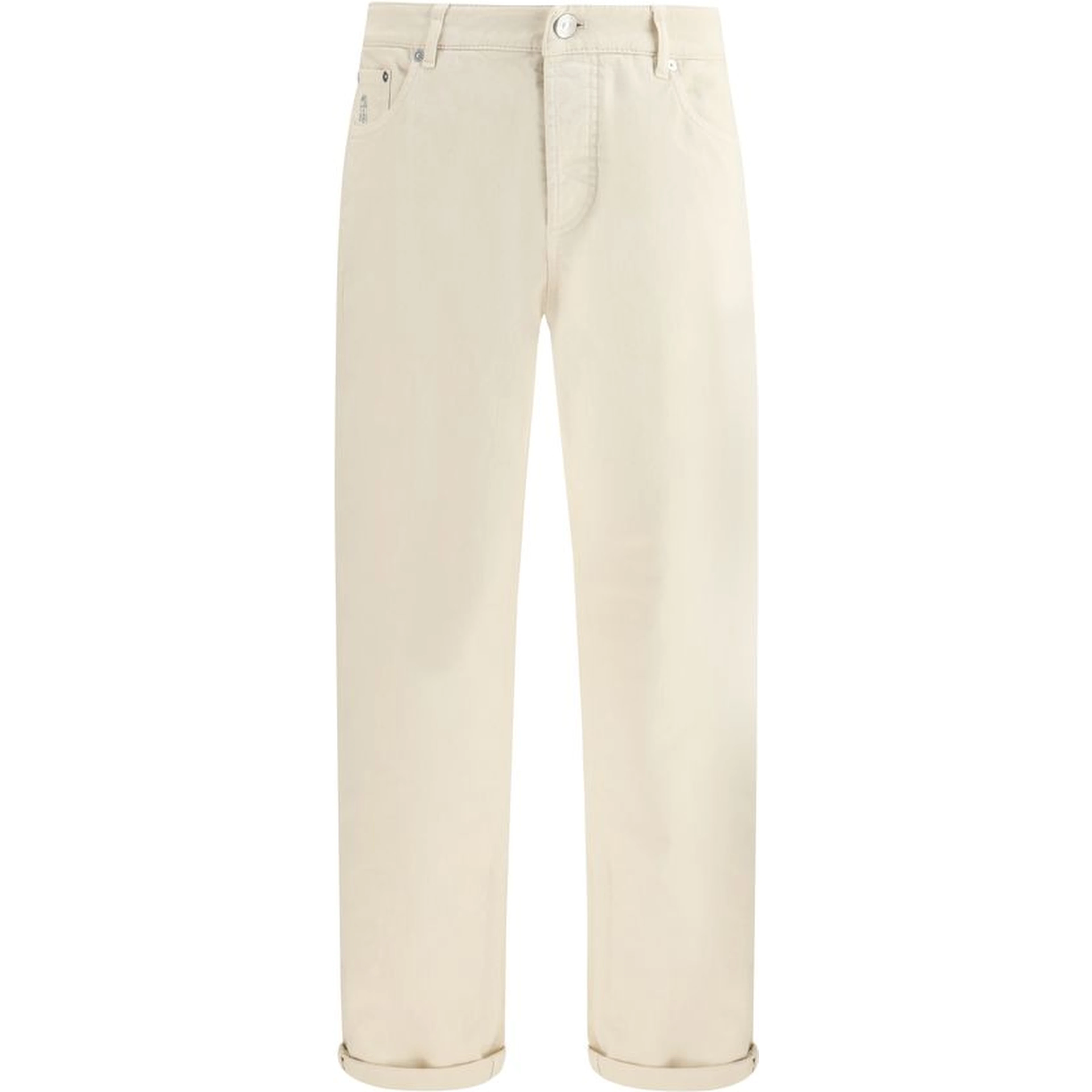 White Cotton High-Waisted Jean