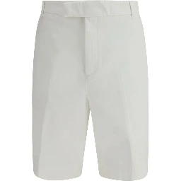 White Polyester Bermuda Shorts