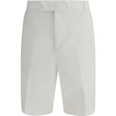 White Polyester Bermuda Shorts