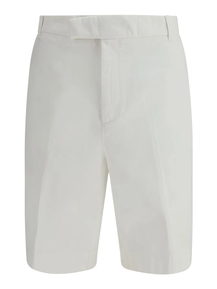 White Polyester Bermuda Shorts