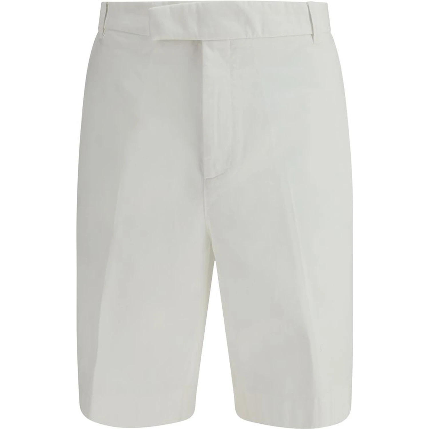 White Polyester Bermuda Shorts