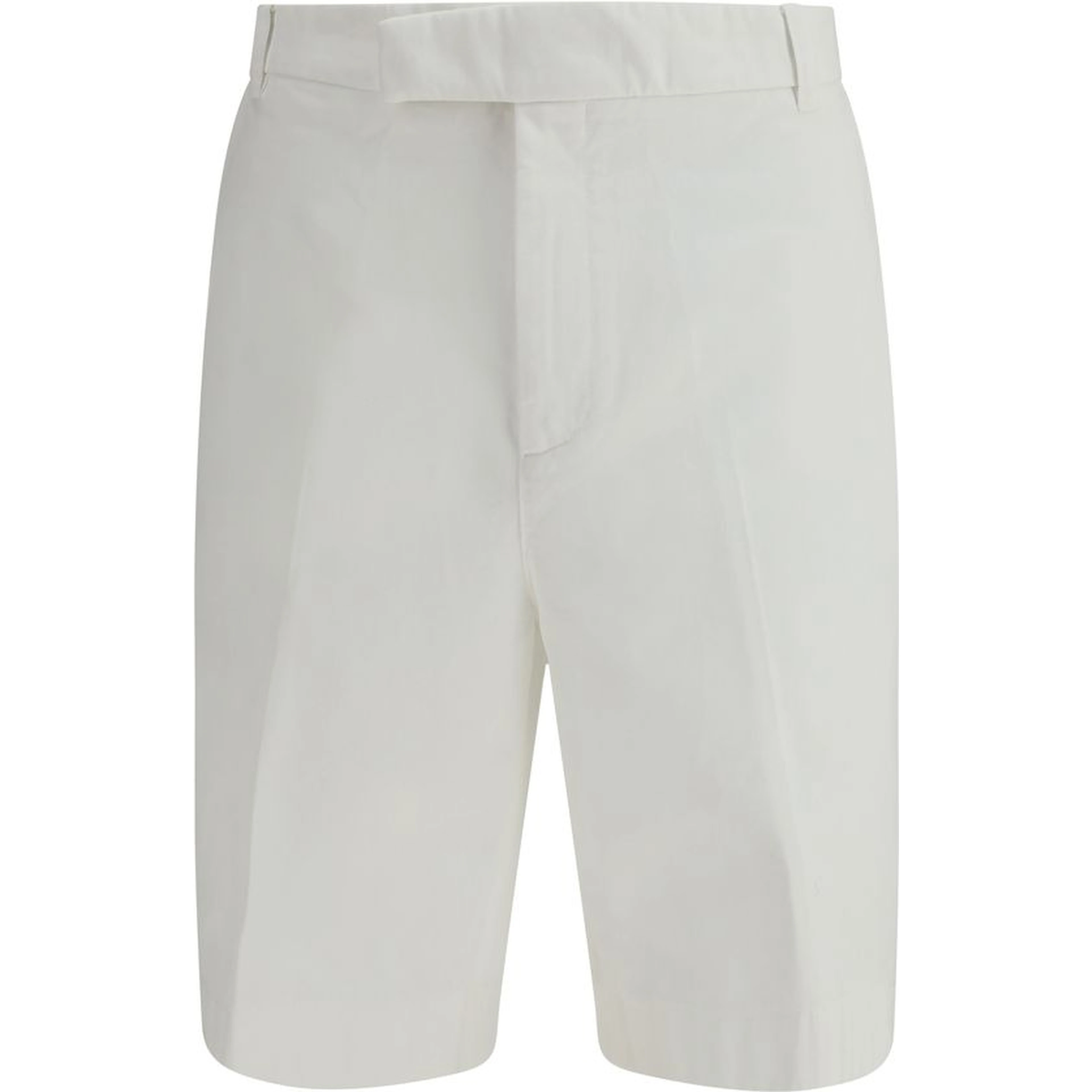 White Polyester Bermuda Shorts