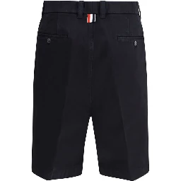 Blue Polyester Bermuda Shorts