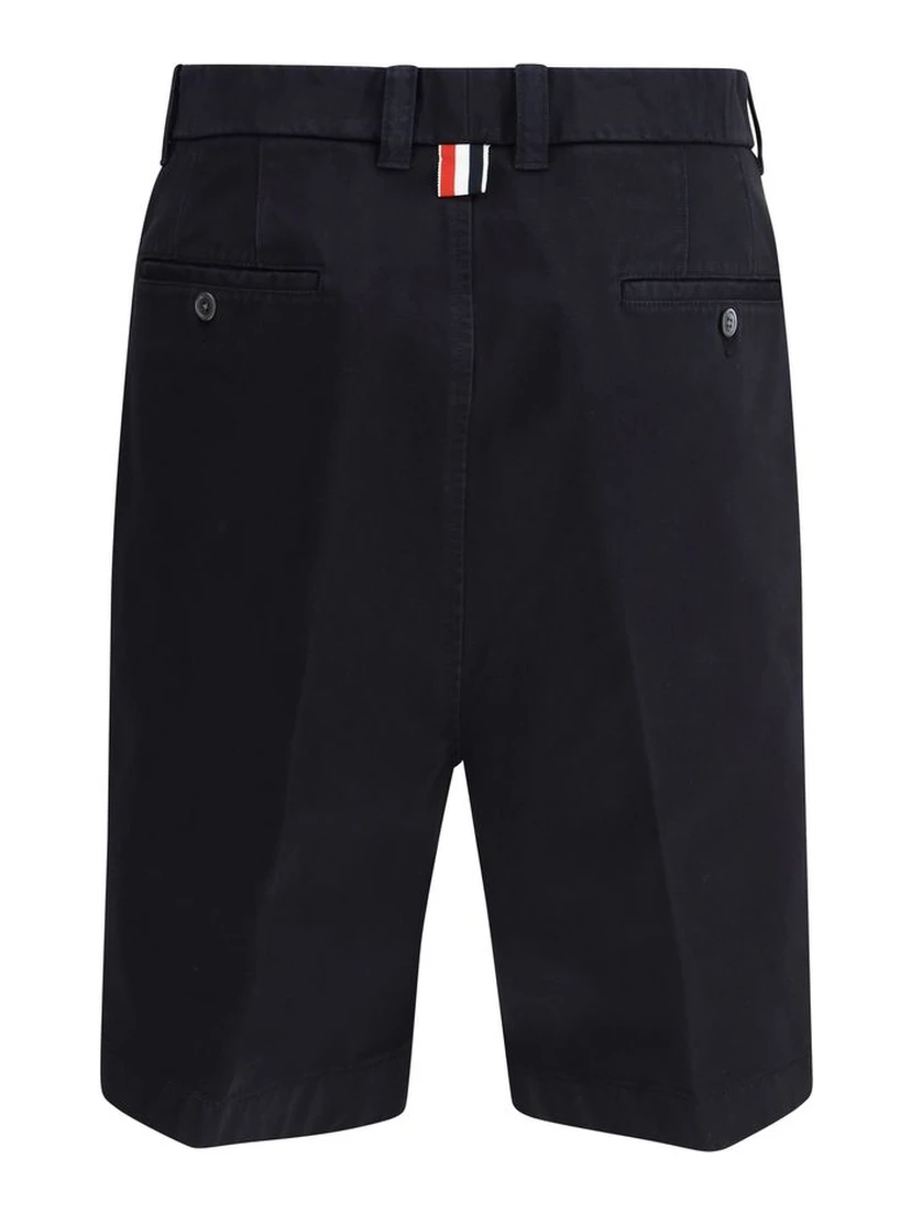 Blue Polyester Bermuda Shorts
