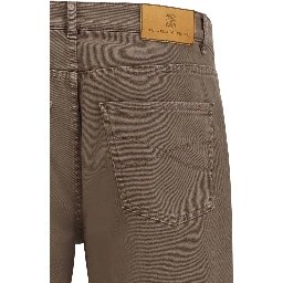 Brown Cotton Relaxed Fit Jeans