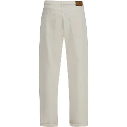 White Cotton Straight-Leg Jeans
