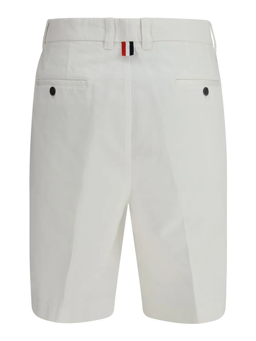 White Polyester Bermuda Shorts
