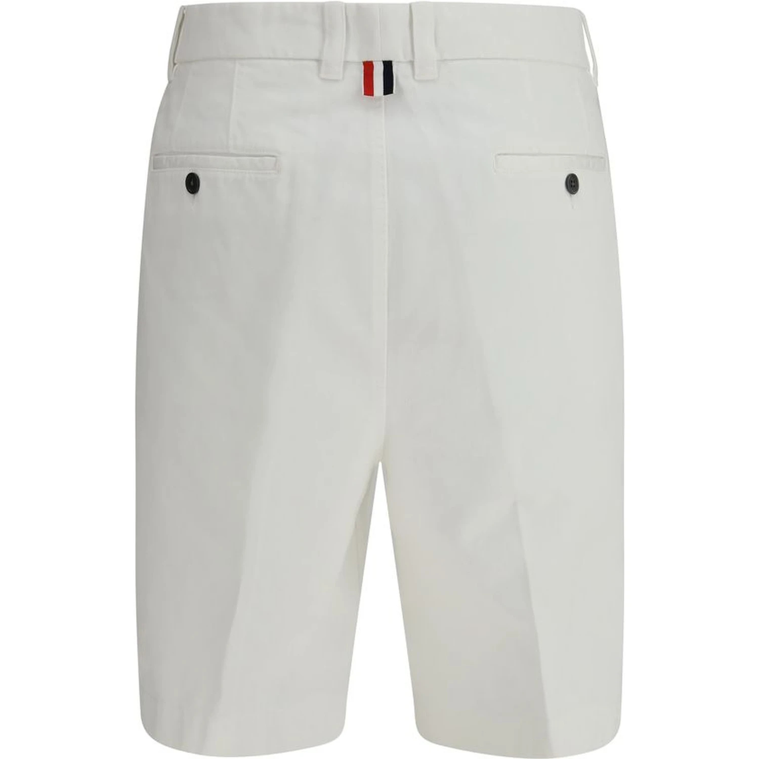 White Polyester Bermuda Shorts