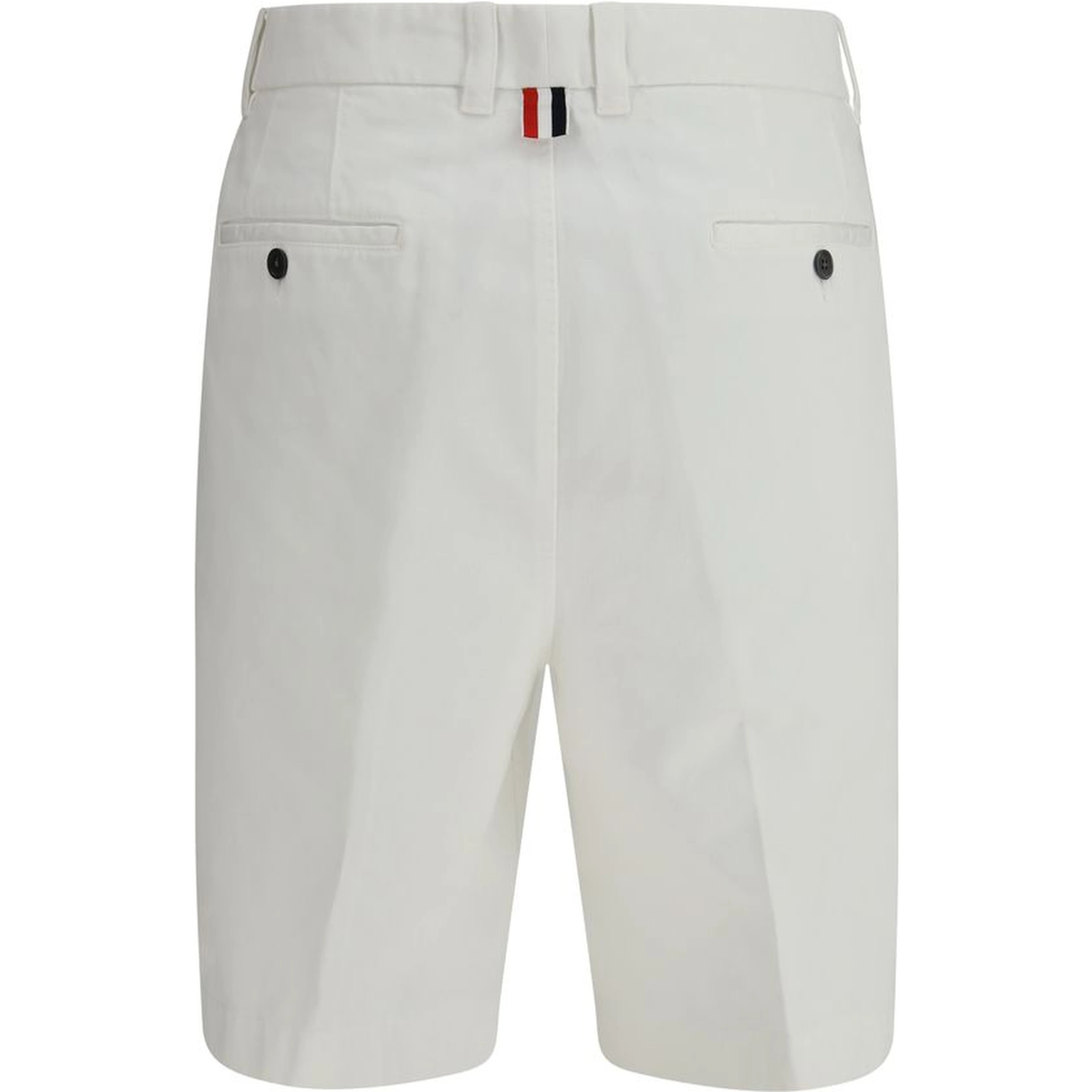 White Polyester Bermuda Shorts