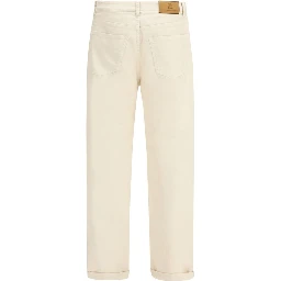 White Cotton High-Waisted Jean
