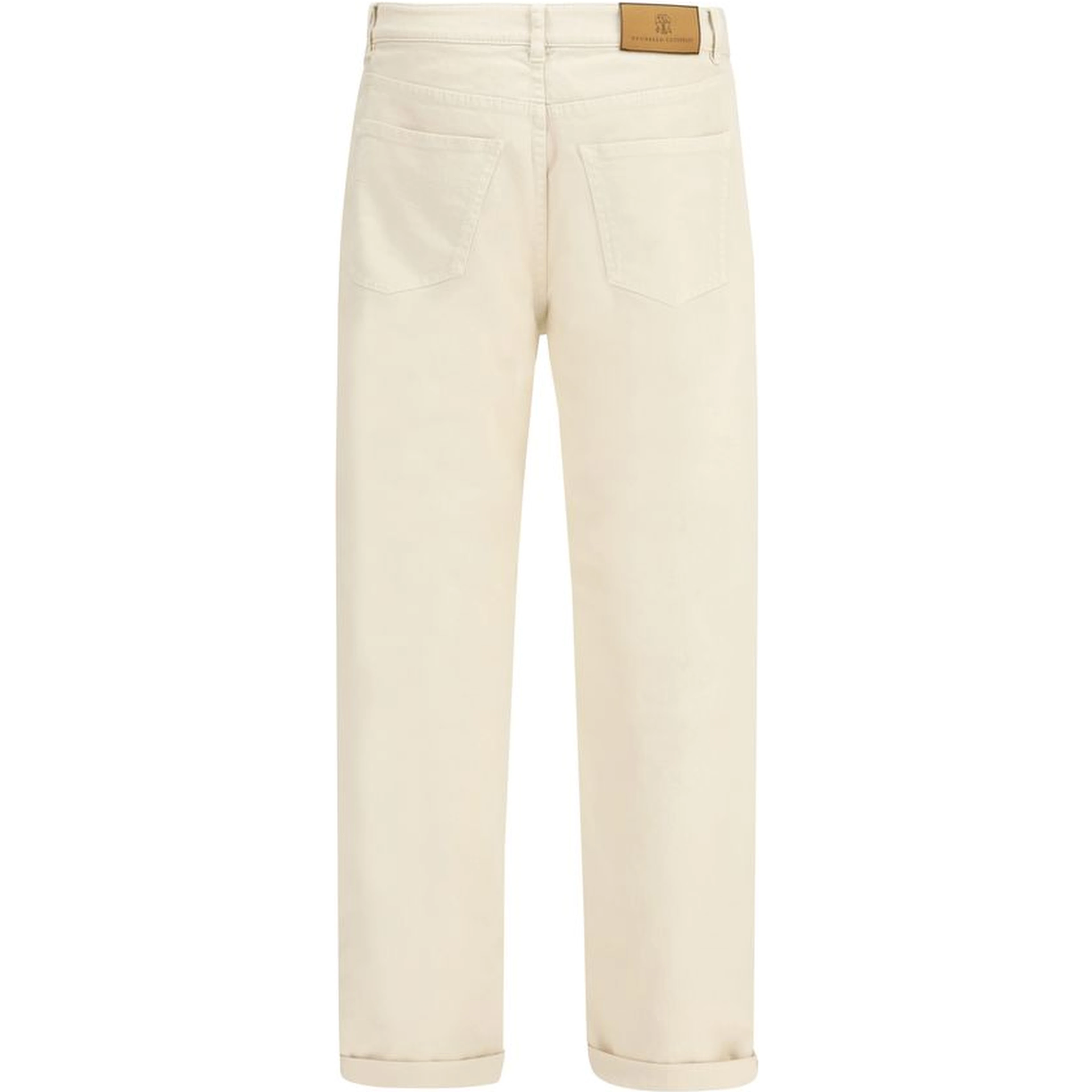 White Cotton High-Waisted Jean
