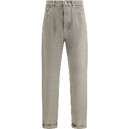 Bicolor Cotton Straight-Leg Jeans