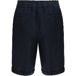 Blue Linen Bermuda Shorts