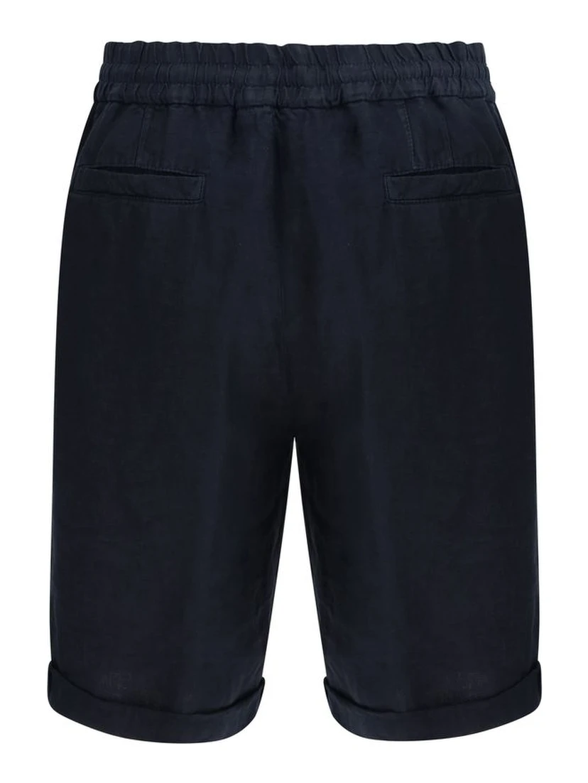 Blue Linen Bermuda Shorts