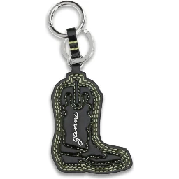 Black Recycled Leather Keychain