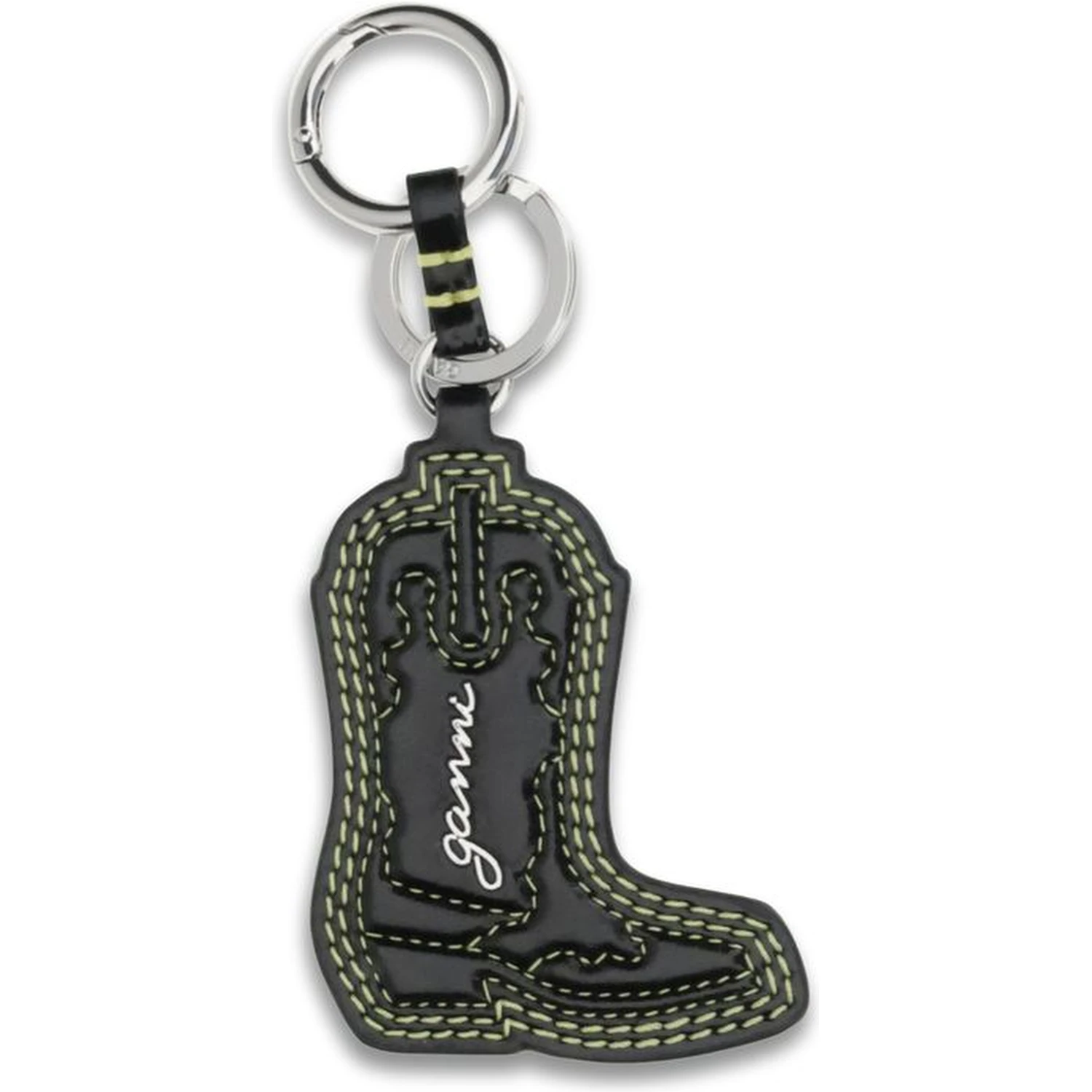Black Recycled Leather Keychain