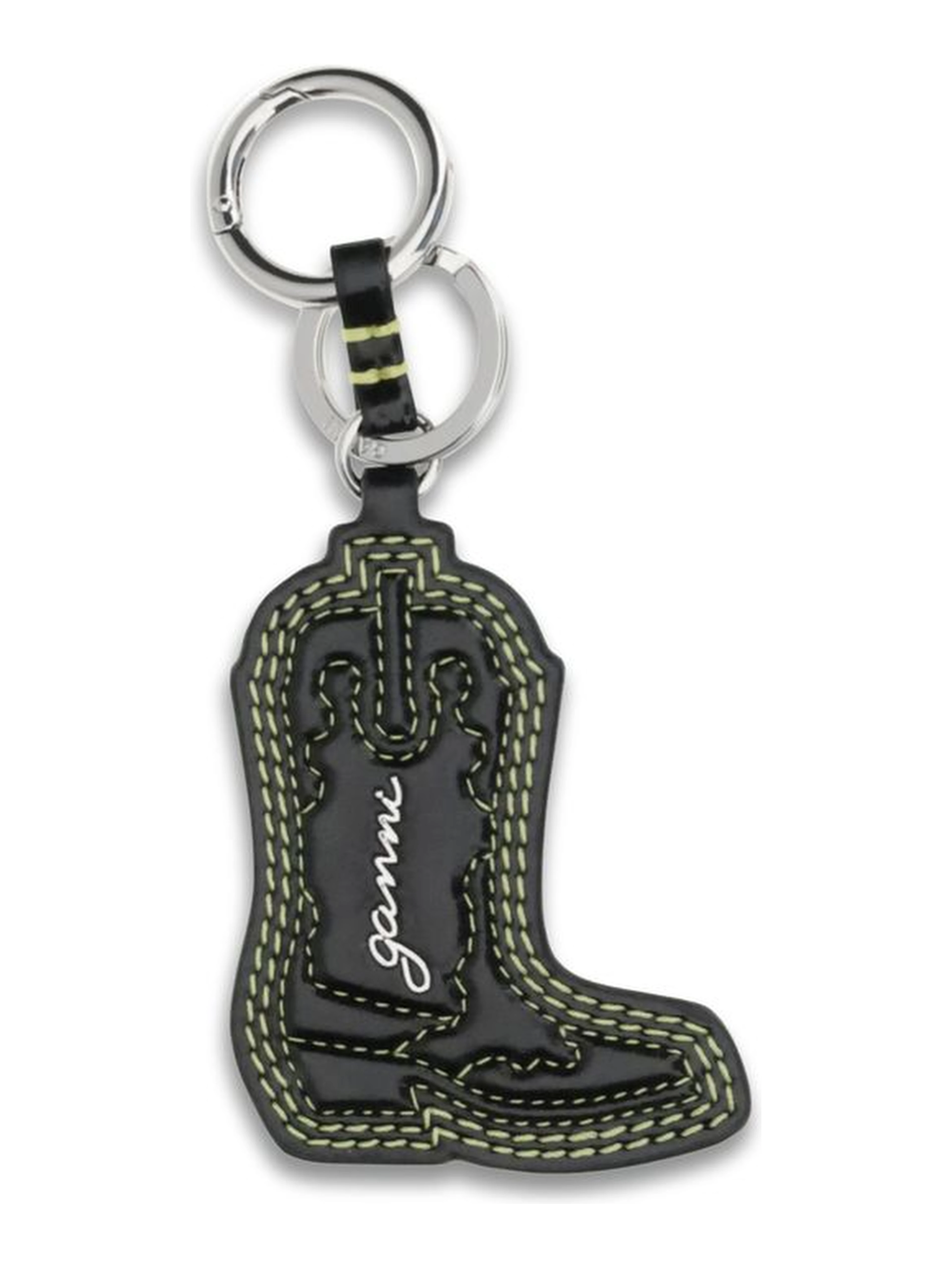 Black Recycled Leather Keychain