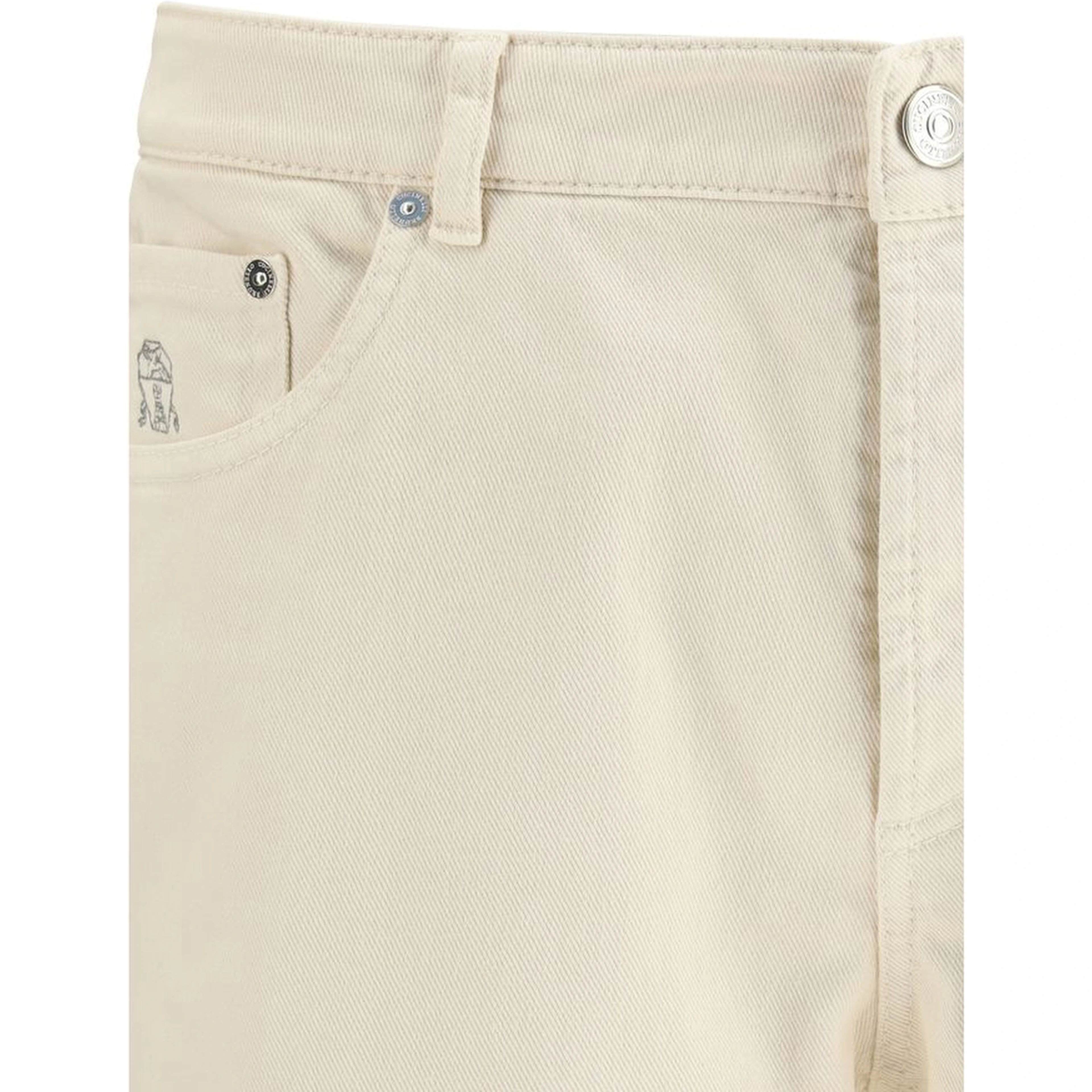 White Cotton High-Waisted Jean