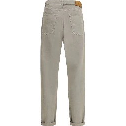 Bicolor Cotton Straight-Leg Jeans