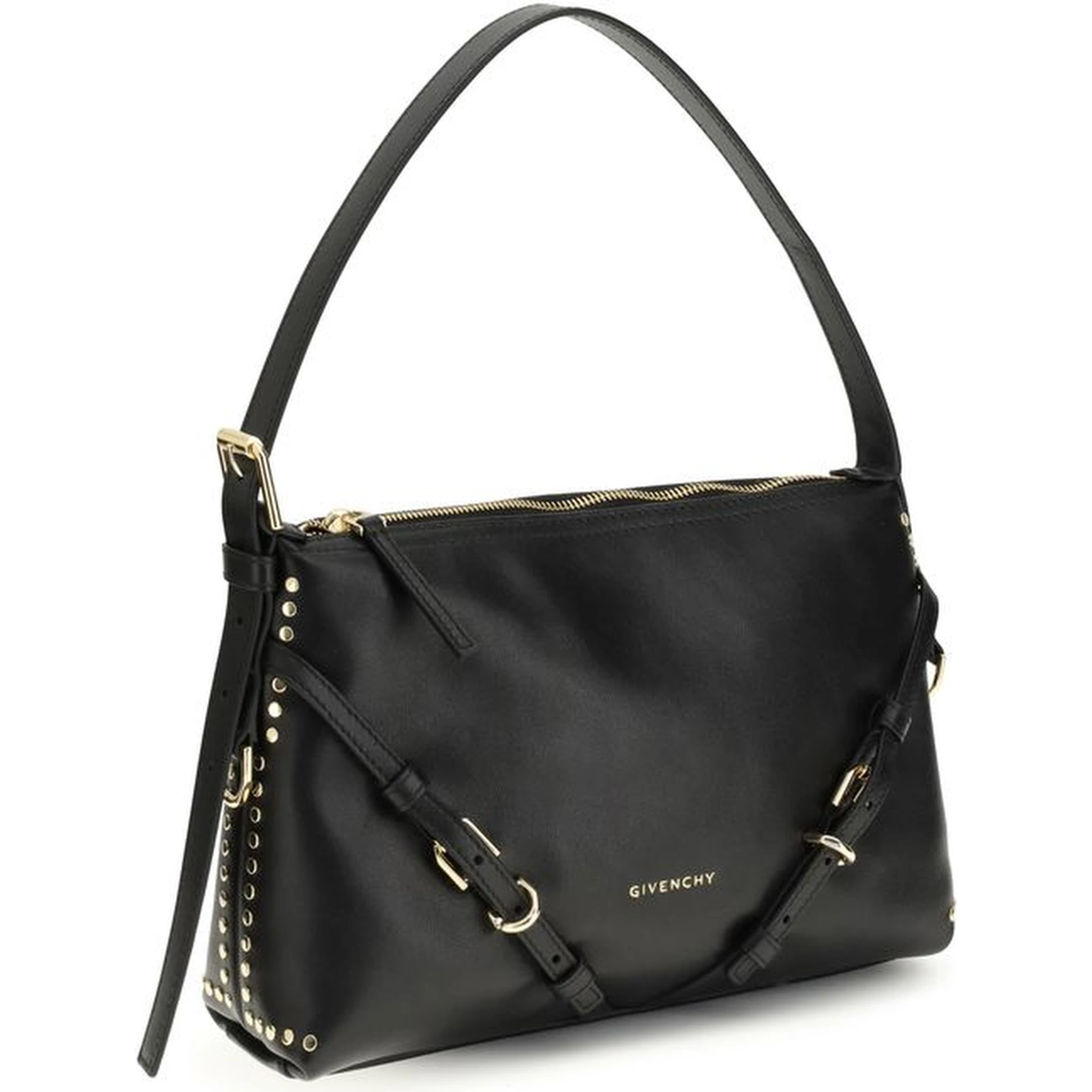 حقيبة كتف بوس توروس من جلد العجل الأسود