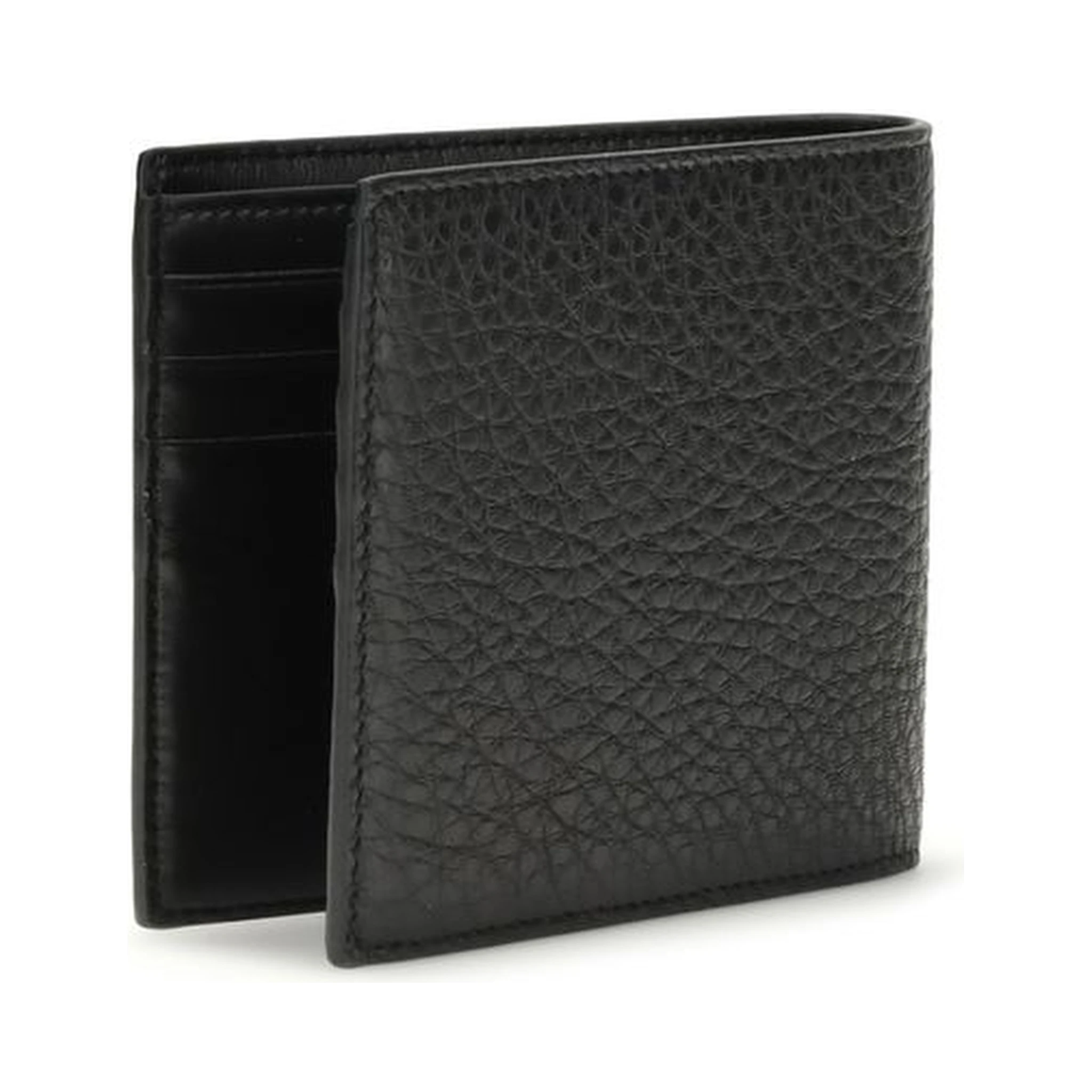 محفظة بوس توروس من جلد العجل الأسود