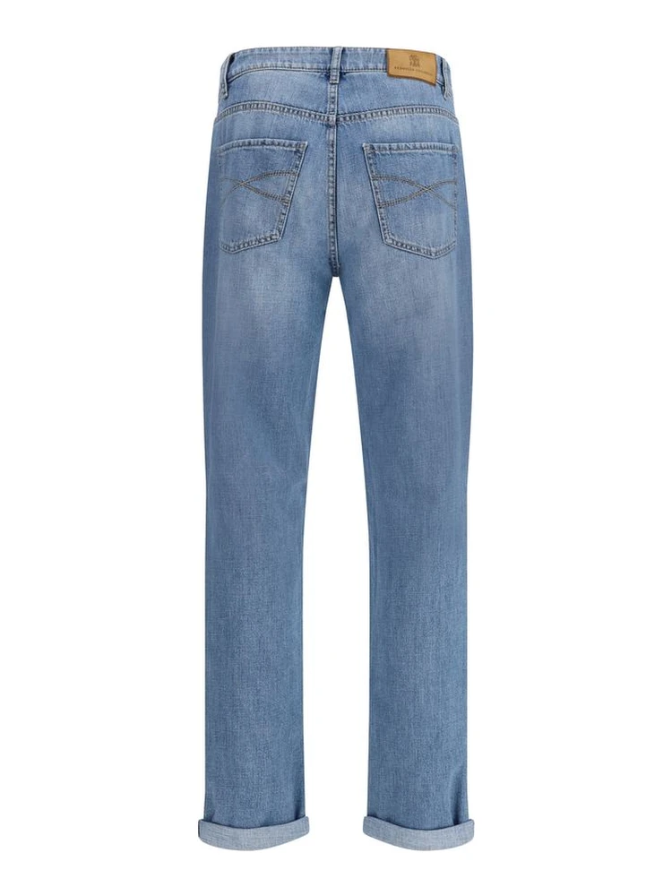 Light Blue Cotton Straight-Leg Jeans alternative