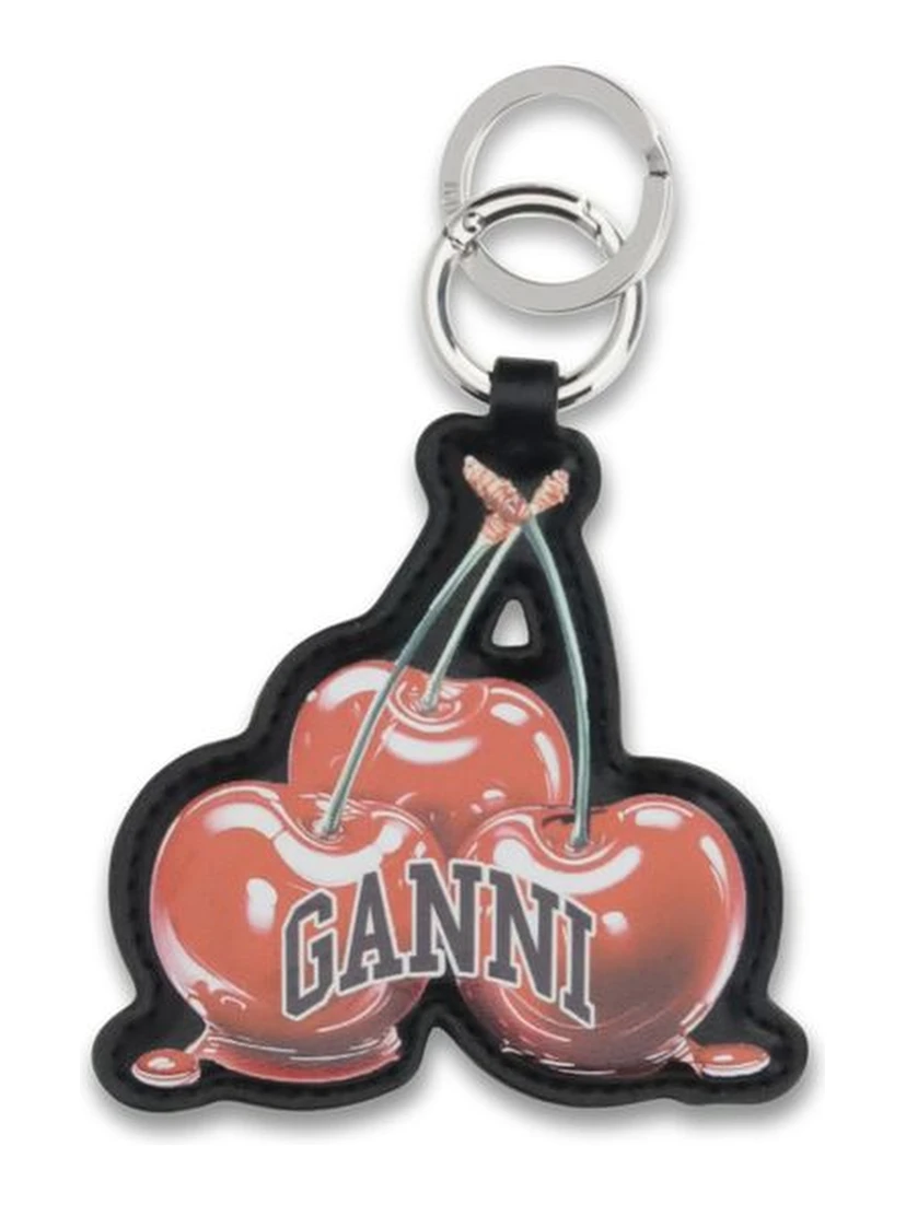 Red Recycled Leather Keychain
