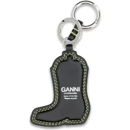 Black Recycled Leather Keychain