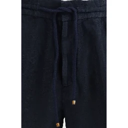 Blue Linen Bermuda Shorts