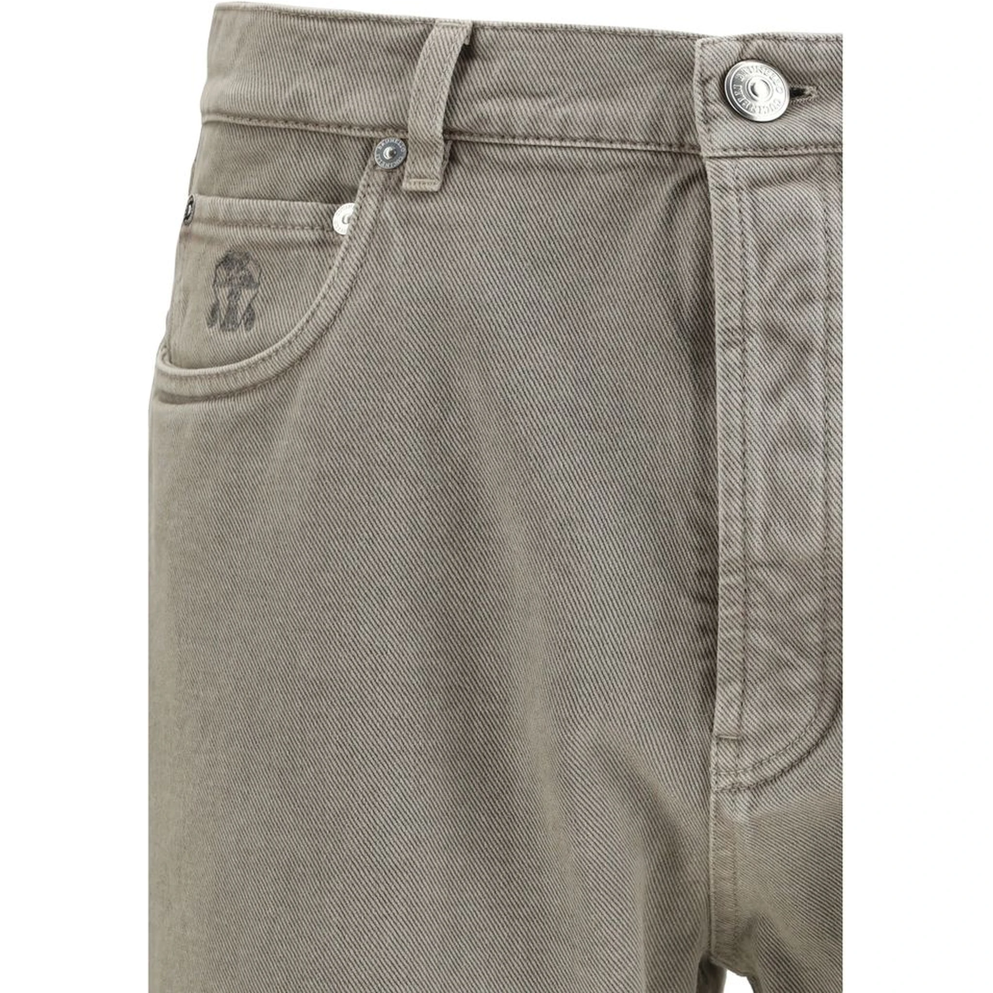 Bicolor Cotton Straight-Leg Jeans