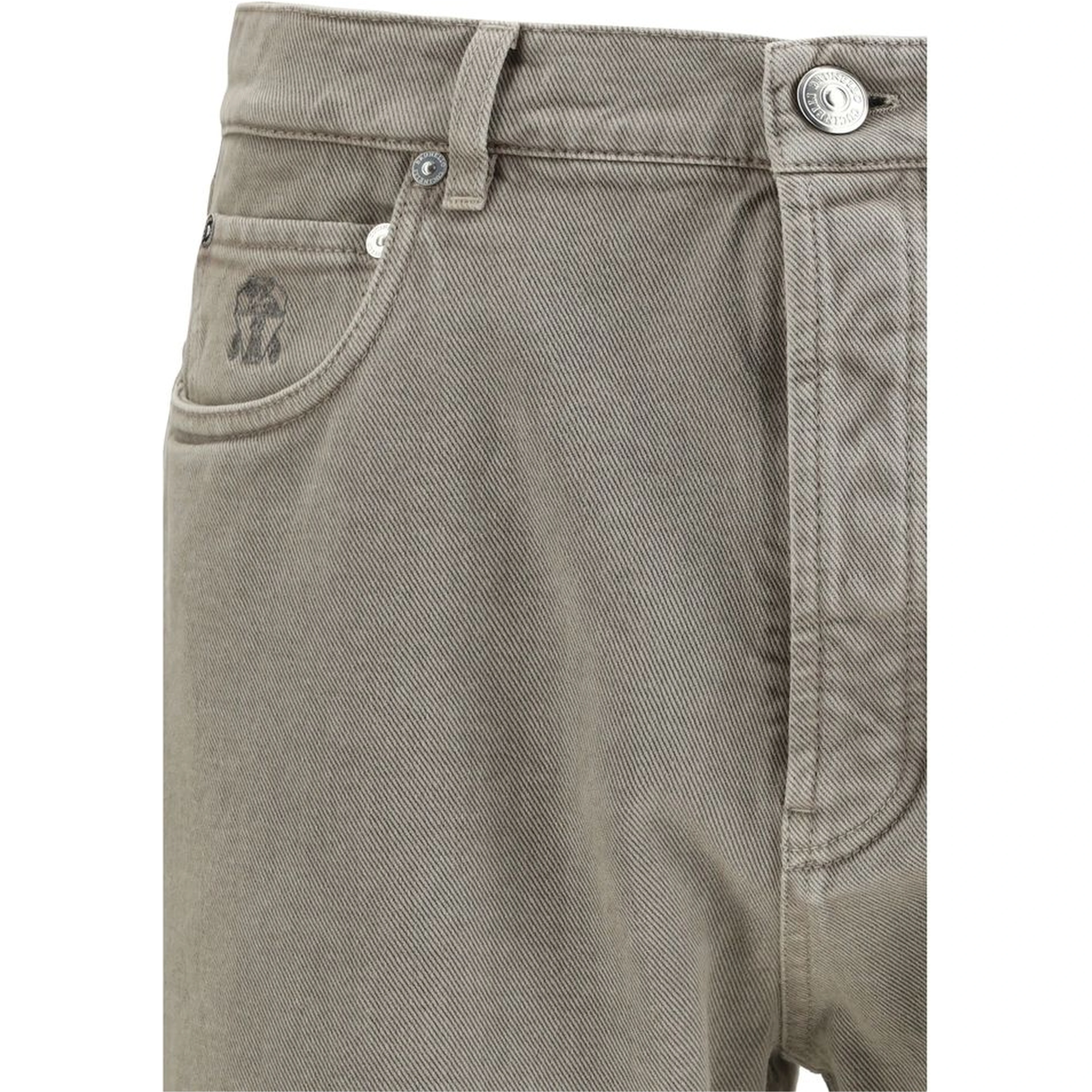 Bicolor Cotton Straight-Leg Jeans
