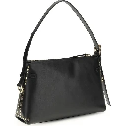 حقيبة كتف بوس توروس من جلد العجل الأسود