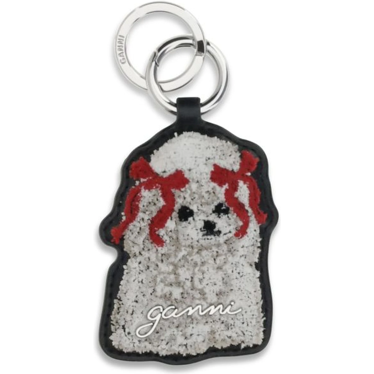 White Recycled Leather Keychain