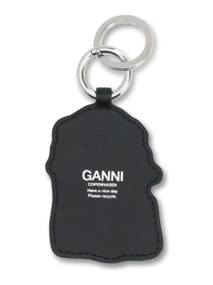 White Recycled Leather Keychain alternative