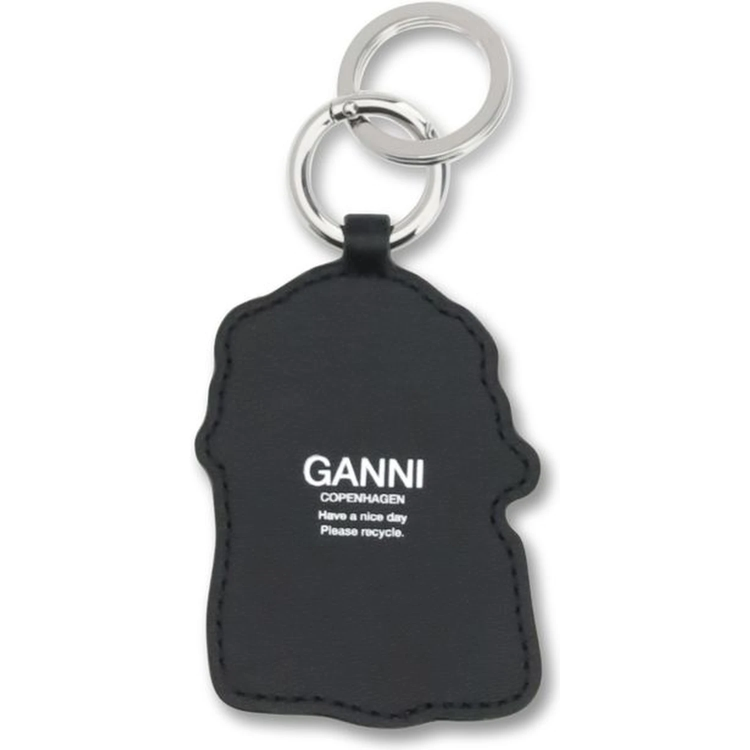White Recycled Leather Keychain
