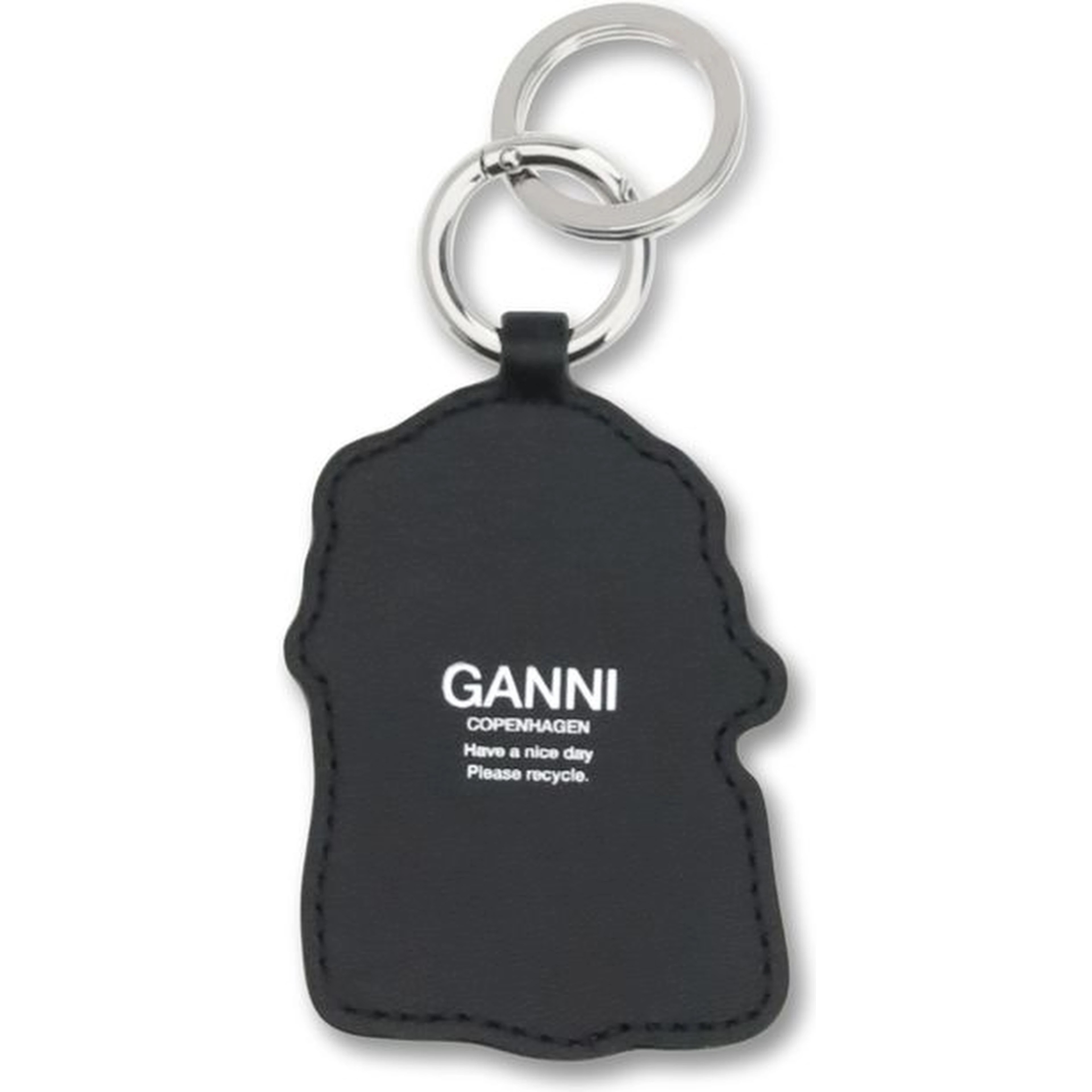 White Recycled Leather Keychain